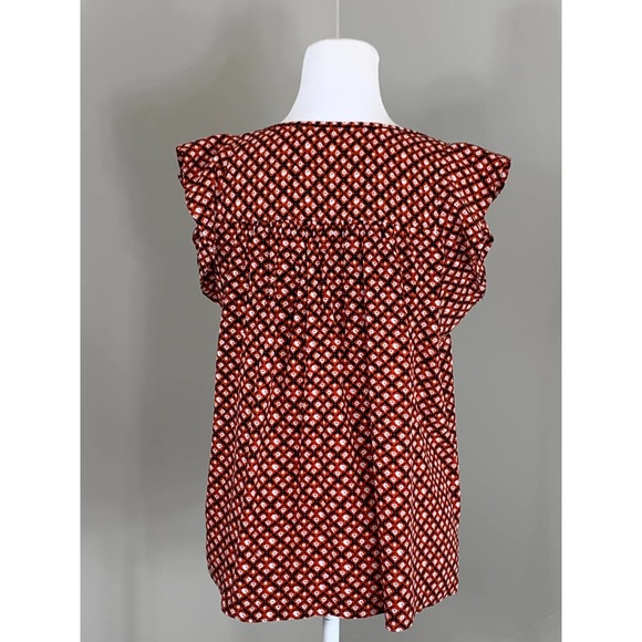 FREE Ann Taylor Red Peasant Boho Blouse Spring Summer Professional Career Resort - Picture 6 of 11